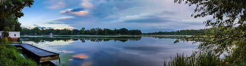 goshen goshendampond indiana samsung samsunggalaxys6 clouds dock geotagged lake panorama panoramic pond reflection reflections sky tree trees water unitedstates