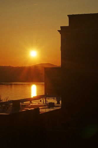 sun sunrise river hudson hdr