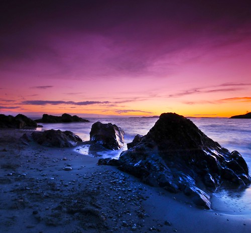 sunset sea beach water beautiful rock evening shorline nightfall bestcapturesaoi onlythebestofnature
