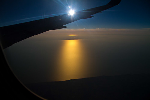 trip sunset vacation sun reflection airplane air wing lakehuron