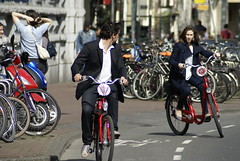 Toeristen op fiets