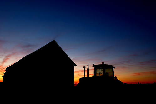 sunset tractor ontario canada silhouette barn farm