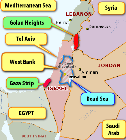 Map israel gaza palestine