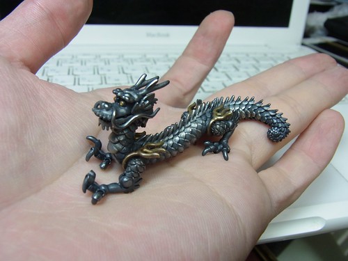 Silver Articulated Dragon (Jizai Okimono) 龍自在置物