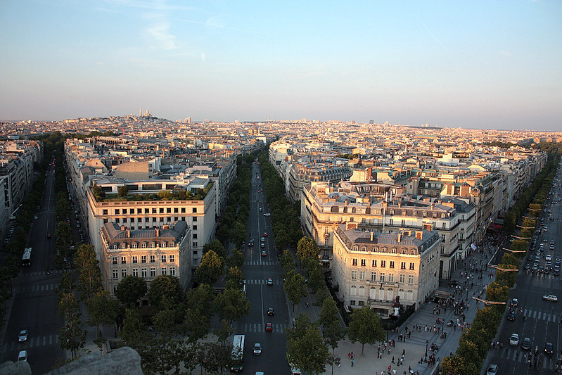view from Arc de Triomphe