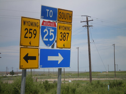 sign midwest intersection shield wyoming i25 wy387 wy259