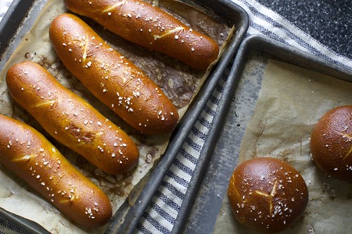 pretzel hot dog and hamburger buns
