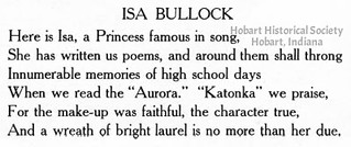 Isa Bullock. 1911 yearbook caption.