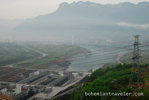 The Three Gorges Dam Locks from above