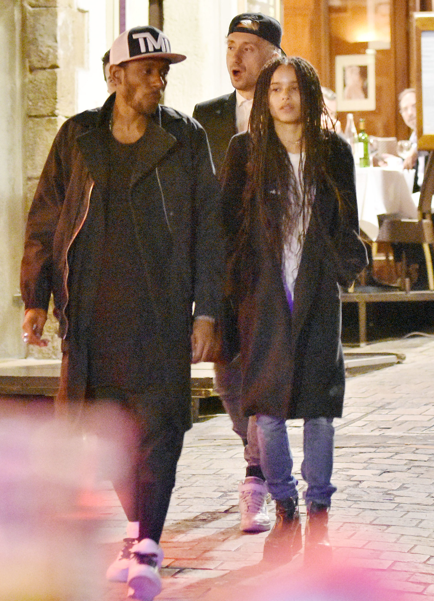 Yasiin Bey (Mos Def) and Zoe Kravitz seen out again in Cannes 5/21/15