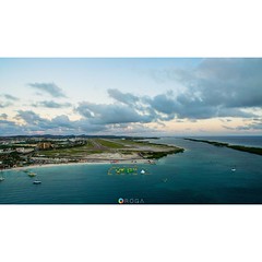 Drone P5BON - you are cleared for landing! #aruba #onehappyisland #djiphantom3professional #dji #skyporn #clouds #airport #reinabeatrixairport #caribbean #caribbeansea #aerialphotography