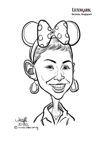 digital caricature for Lexmark - Jennifer Loh