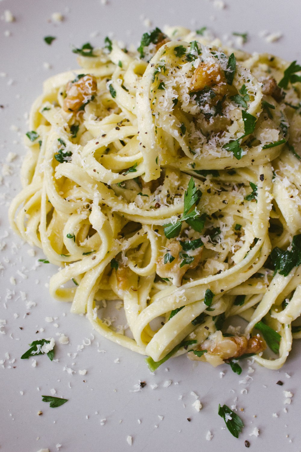 Walnut, Parsley and Parmesan Linguine | Simple Provisions
