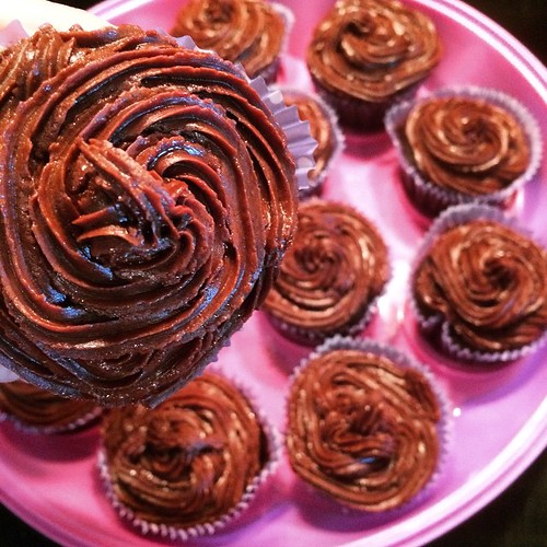 And the Nutella buttercream #icing is on the Cardamom-Nutella #cupcakes for @cakeclubcharity at @electriccork tomorrow