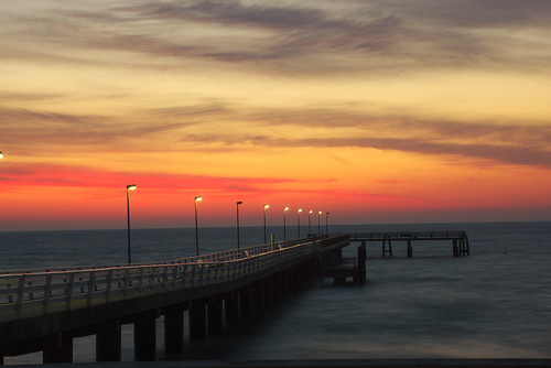 bridge night sunrise cloudy