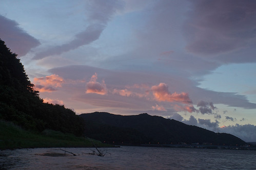 sky lake japan clouds sunrise takumar july bluesky mtfuji yamanashi kawaguchiko 河口湖 2013