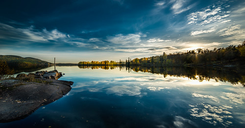autumn panorama color reflection oslo norway clouds nikon heaven details horizon tranquility silence d800 dky 14mm samyang maridalsvannet