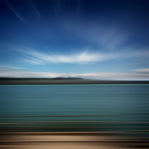 blue sky lake motion blur water metal horizontal clouds speed square flow movement escape railing bielersee