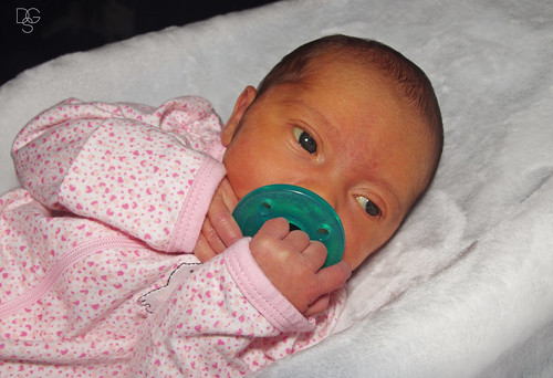 arkansas alma baby eyes blue granddaughter brunette newborn pacifier alert beautiful
