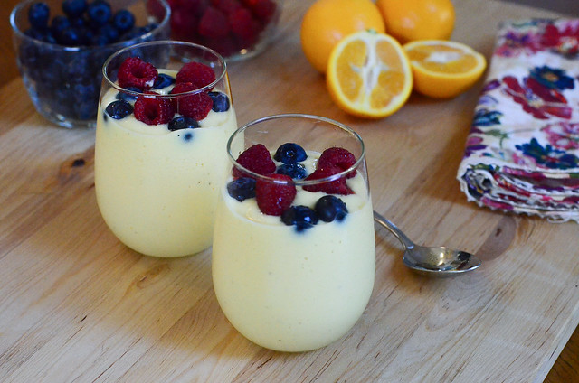 Two cups of Good Morning Sunshine Smoothie.
