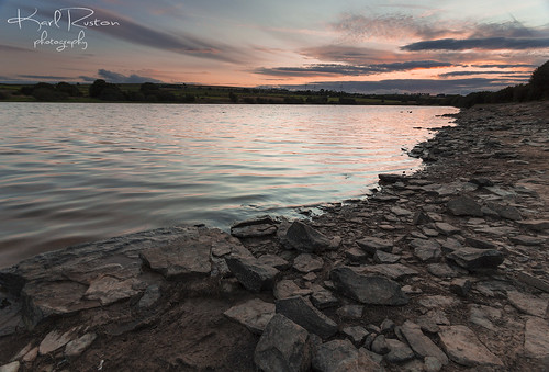 sunset sky lake water canon rocks yorkshire penistone scoutdikereservoir