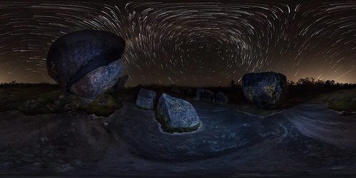 panorama lightpainting rock night nightscape 360 boulder astrophotography perth granite astronomy westernaustralia magiclantern startrail equirectangular starstax