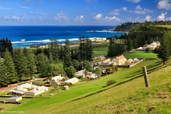 View Across Quality Row to New Gaol and Kingston Pier Precinct, From Queen Elizabeth Lookout, Norfolk Island
