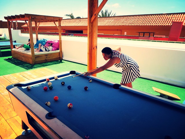 pool, planet surf camps, surf house, playing billiards, alyssa james