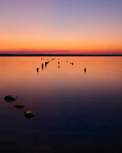 longexposure sunset orange ontario water silhouette serenity leith posts nikond80