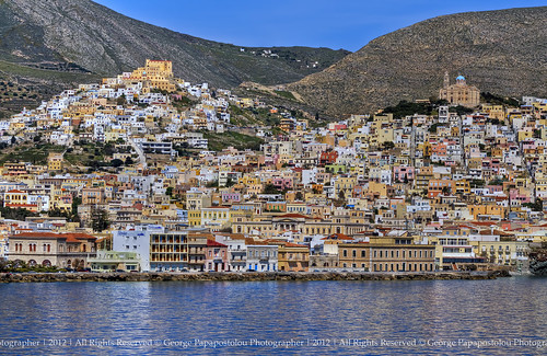 travel sea mountains colors landscape island greece hdr syros ermoupoli nikond7000