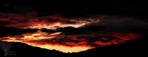 sunset red sky orange sun sunshine clouds