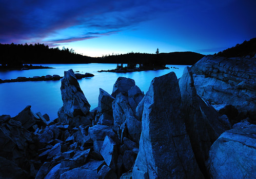 blue sunset lake ontario canada island evening rocks calm sudbury serene bluehour wolflake canadianshield chiniguchi