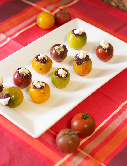 Feta and Olive Tapenade Stuffed Cherry Tomatoes