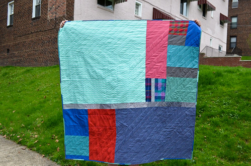 Modern Bear Paw Quilt: Done! (back)