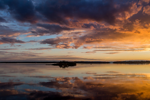 blue sunset sea orange cloud lake reflection water clouds canon suomi finland landscape scenery day cloudy surreal calm oulu 18135