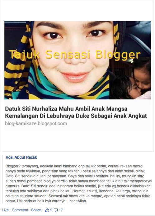 Kak Rozi Perjelas Spekulasi Siti Nurhaliza Mahu Ambil Firuza Amira Sebagai Anak Angkat