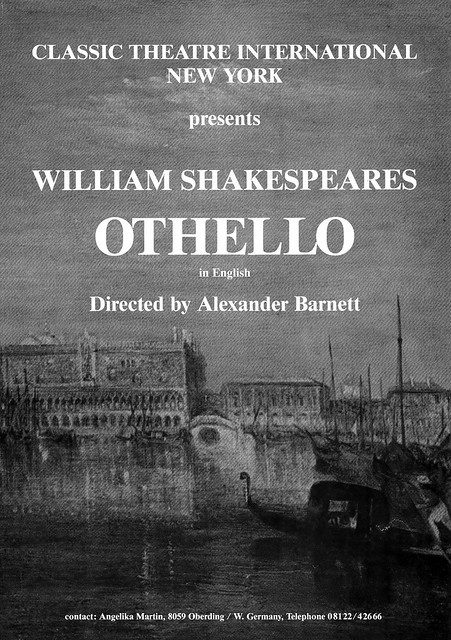 classic theatre international Alexander Barnett Othello Poster Shakespeare