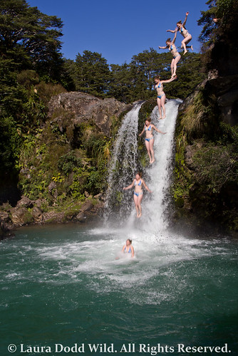 park new blue wild motion laura nature water pool waterfall jump view progress zealand national 2012 dodd lilliput