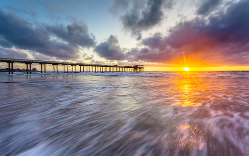 california sunset seascape beach clouds landscape unitedstates pacific sandiego lajolla socal sunburst peir scrippspier suburst fishingpeir