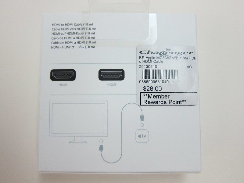 Apple HDMI to HDMI Cable - Box Back