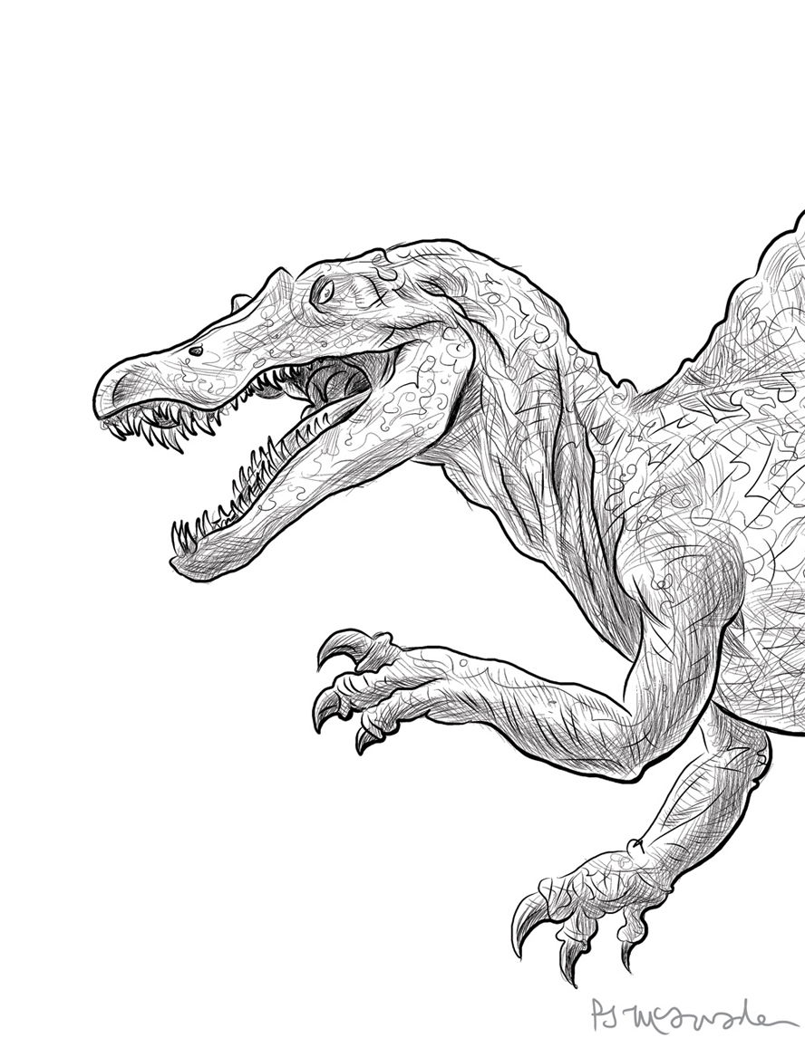 t rex and spinosaurus coloring pages - photo #34