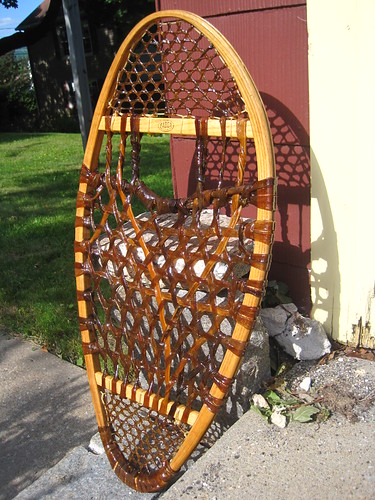 varnished traditional snowshoes