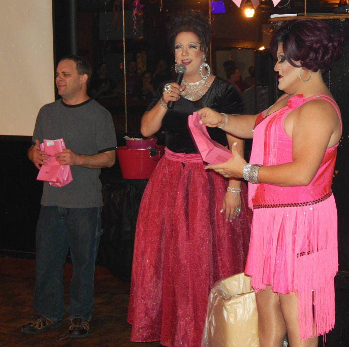 Buddy Hayes, Misty Michaels Kall, and Michelle Michaels at drawing for auction