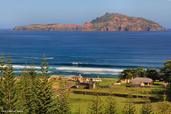 View of Civil Hospital and Slaughter Bay to Phillip Island From Queen Elizabeth Lookout (Congress Point), Norfolk Island