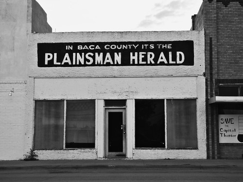 blackandwhite reflection newspaper colorado vacant springfield smalltown ghostsign highplains