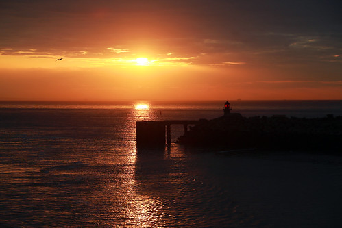 sunset sea lighthouse ferry boat dock northsea po romantic dover calais