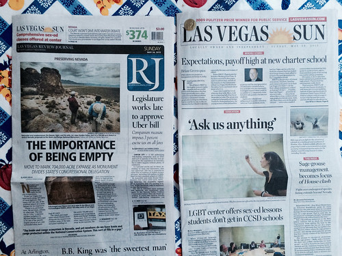 Vegas Front Pages: The Importance of Being Empty / Sage Grouse Management @reviewjournal @LasVegasSun @RefriedBrean @LasVegasSun