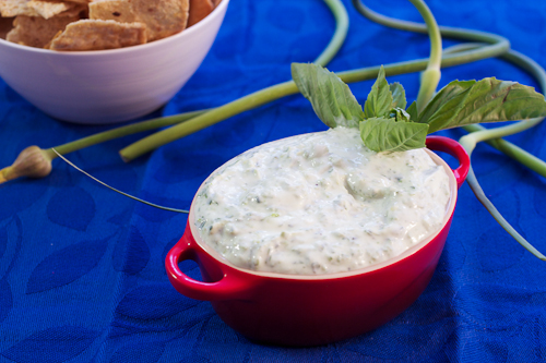Garlic Scape Dip from The Girl In The Little Red Kitchen