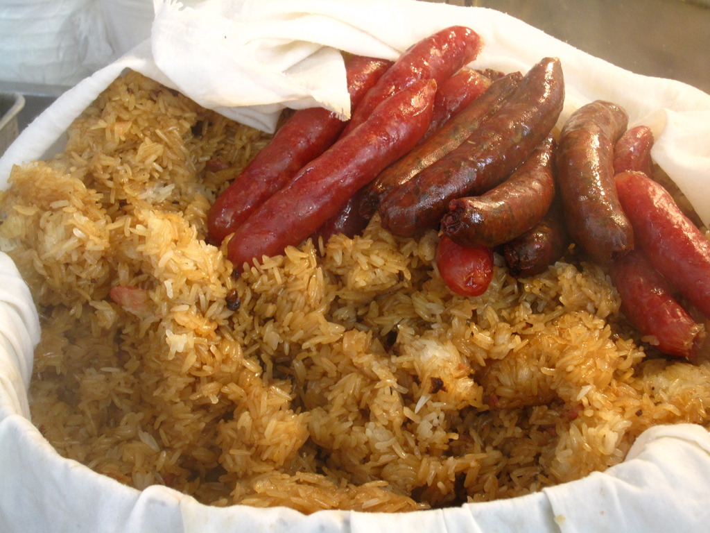 Glutinous rice and Chinese sausages