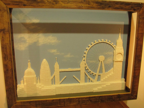 Skyline made from sugar cubes